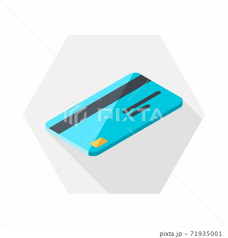 Credit card right view icon vector isometric. 71935001