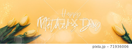 Happy Mothers day postcard with tulips 71936006