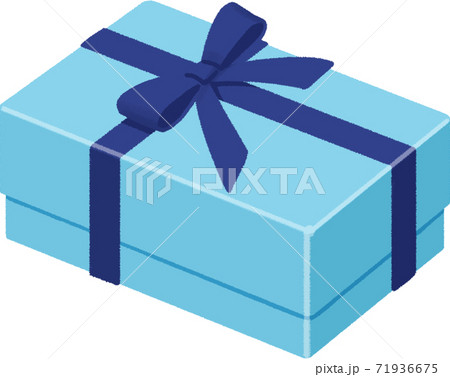 誕生日プレゼント 青い箱 のイラスト素材