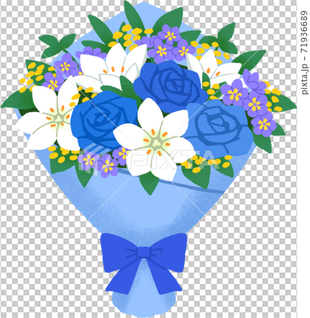 青い花束のイラスト素材 [71936689] - PIXTA