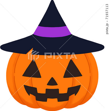 帽子をかぶったジャックオーランタンのイラスト素材