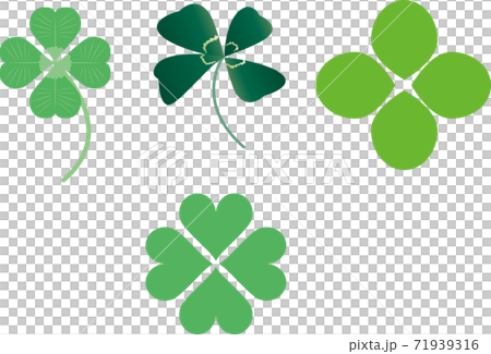 四つ葉のクローバーイラストセット2のイラスト素材