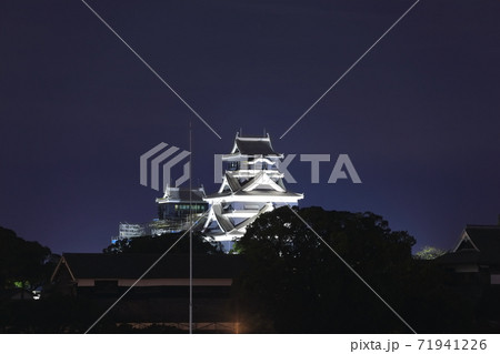 【熊本県】復興熊本城の夜景 【熊本県】復興熊本城の夜景 71941226