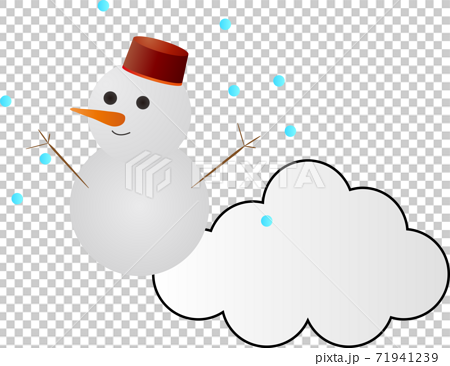 可愛くてシンプルな雪のち曇りの天気マーク アイコンのイラスト素材のイラスト素材