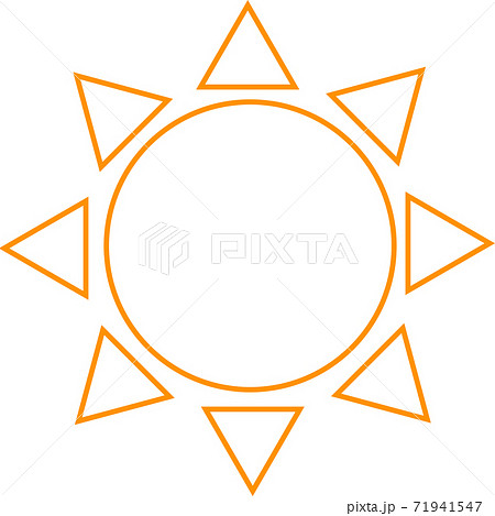 可愛くてシンプルな線画の太陽の天気マーク アイコンのイラスト素材のイラスト素材