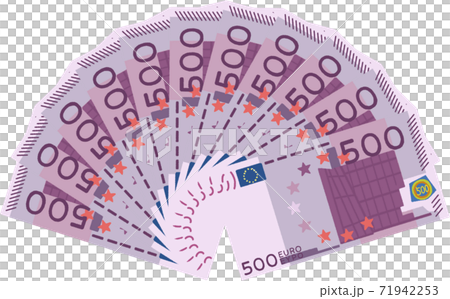 Fan-shaped euro bill 71942253