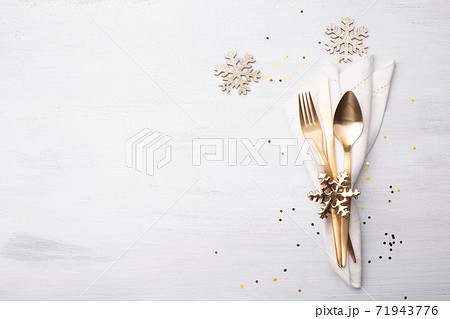 Christmas or new year table setting Christmas or new year table setting 71943776