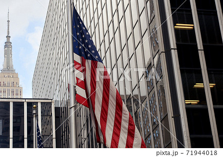 Close-up of flag in New York city. USA Close-up of flag in New York city. USA 71944018