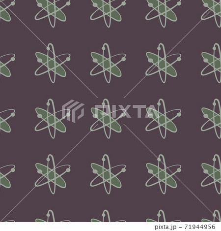 Pale tones seamess pattern in school theme with molecules. Green formula elements on dark backround. Pale tones seamess pattern in school theme with molecules. Green formula elements on dark backround. 71944956