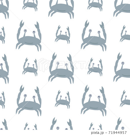 Blue crabs seamless isolated pattern. White background. Seafood artwork. 71944957