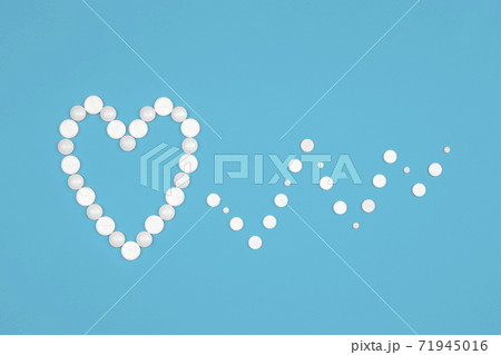 Medical background with pills. World Heart Day concept. 71945016