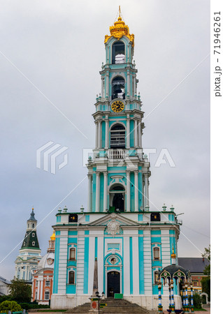 Bell tower of Trinity Lavra of St. Sergius in Sergiev Posad, Russia 71946261