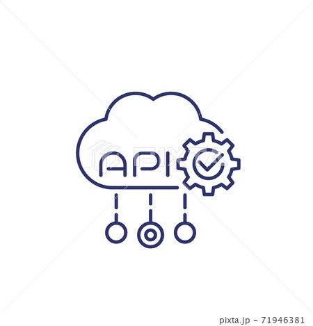 Web Api Software Integration Line Icon Stock Illustration