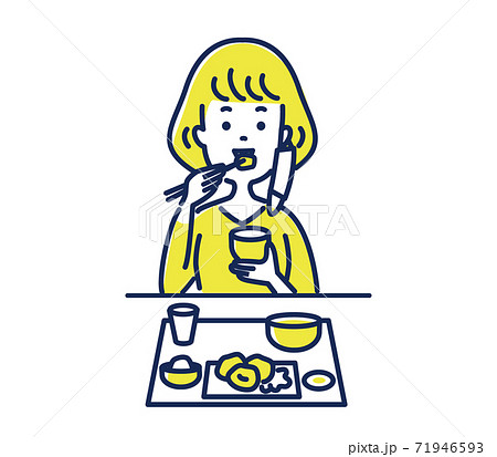 マスク会食のイラスト素材