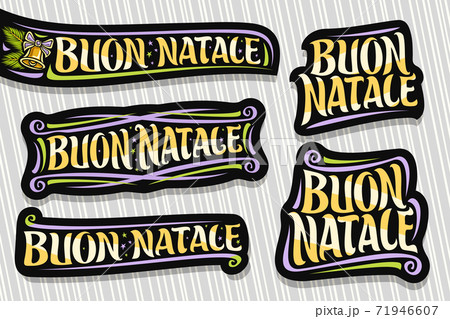 Vector set for Merry Christmas in Italian 71946607