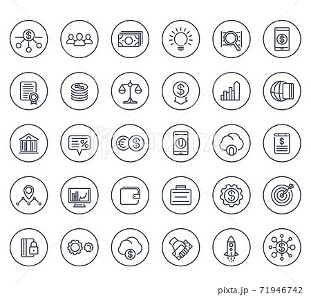 Venture capital, start-up, hedge funds line icons Venture capital, start-up, hedge funds line icons 71946742