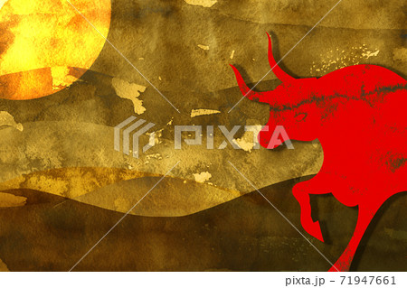 雄牛の画像・年賀状・干支・2021 雄牛の画像・年賀状・干支・2021 71947661
