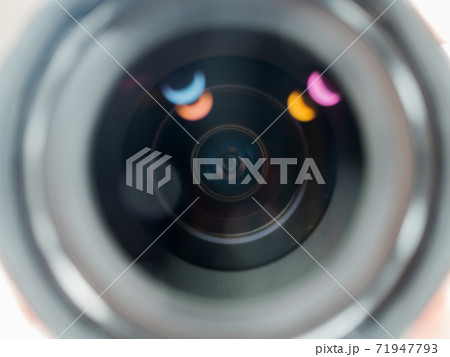 Close-up photo with focus in the center and blur around the camera lens Close-up photo with focus in the center and blur around the camera lens 71947793