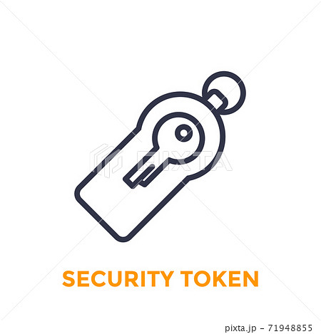 security token line icon on white 71948855
