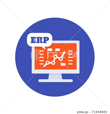 ERP software icon, vector illustration 71948895