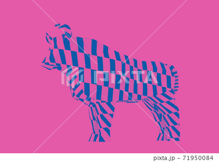 Abstract Striped Bull, a symbol of the new year 2021, 3d render Abstract Striped Bull, a symbol of the new year 2021, 3d render 71950084