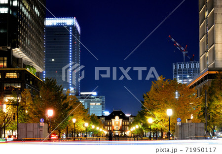 東京経済の中心 東京駅 丸の内行幸通りの銀杏並木の写真素材 71950117 Pixta