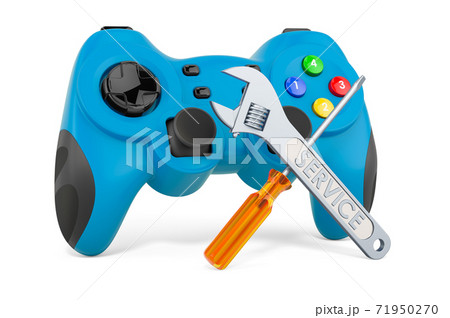 Service and repair of gamepad, 3D rendering Service and repair of gamepad, 3D rendering 71950270