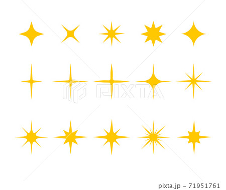 Set of gold, yellow stars sparkles and twinkles icon. Bright flash, dazzle light, shining glow effect collection. Vector illustration Set of gold, yellow stars sparkles and twinkles icon. Bright flash, dazzle light, shining glow effect collection. Vector illustration 71951761