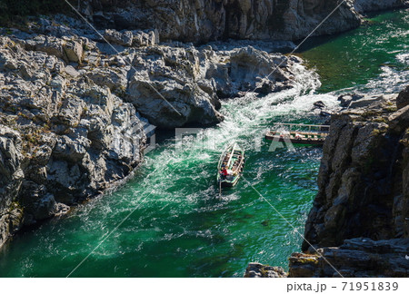 大歩危峡と川下り 徳島県三好市 の写真素材