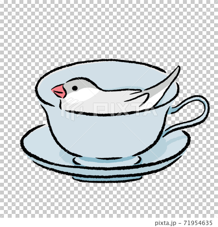 ティーカップが気にいった文鳥　シルバー 71954635