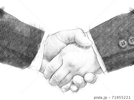 握手を交わすビジネスマンのイラストのイラスト素材