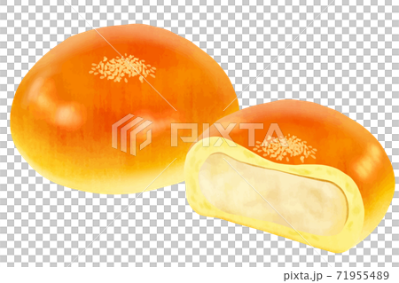 あんぱん 白あんのイラスト素材