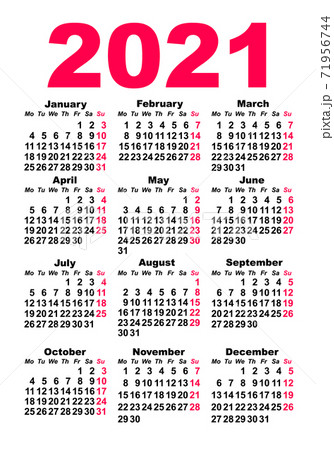 Pocket calendar template 2021. Vertical calendar grid first day monday Pocket calendar template 2021. Vertical calendar grid first day monday 71956744
