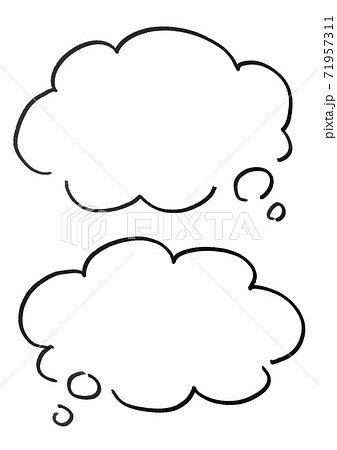手書きの吹き出しセット 手書きの吹き出しセット 71957311