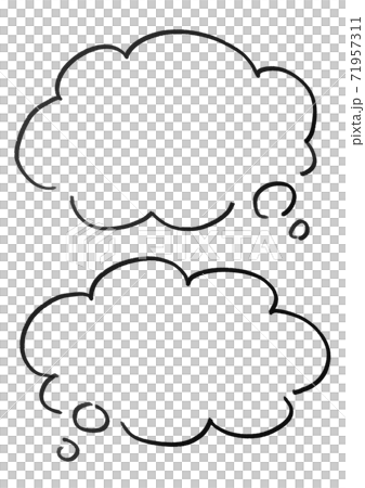 手書きの吹き出しセット 手書きの吹き出しセット 71957311