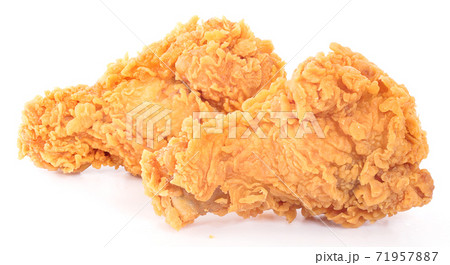 Fried chicken isolated on white background Fried chicken isolated on white background 71957887