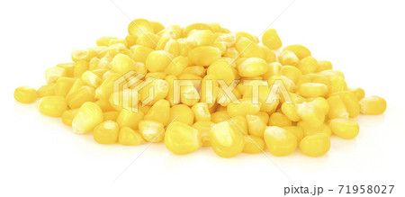 Ripe corn isolated on white background 71958027