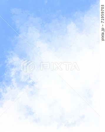 絵本の様なさわやかで可愛いフワフワの空のイラスト素材