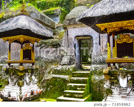 Gunung Kawi Temple and Candi in jungle at Bali 71959962