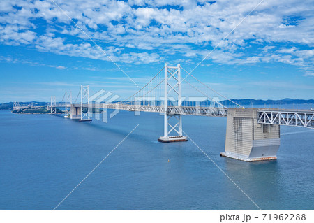 瀬戸大橋 瀬戸大橋タワーより 香川県坂出市番の州緑町の写真素材
