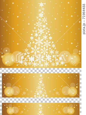 イルミネーション 冬 雪 クリスマス バナー 背景 イラスト素材セットのイラスト素材