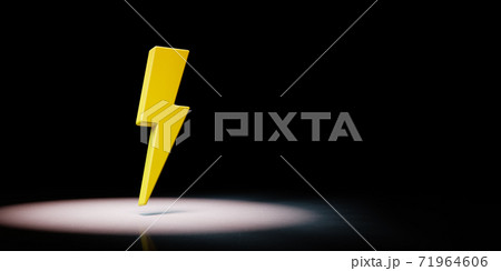 Thunder Symbol Spotlighted on Black Background 71964606
