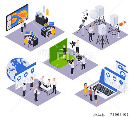 Meteorology Isometric Compositions Set 71965401