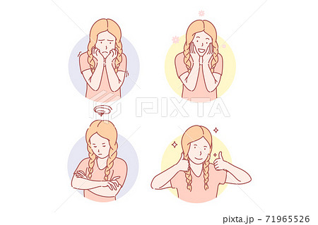 Girls emotional facial expressions set concept Girls emotional facial expressions set concept 71965526