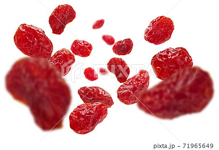 Dried dogwood berries levitate on a white background 71965649