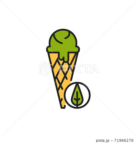 Matcha ice cream color line icon. Pictogram for web page, mobile app, promo. Matcha ice cream color line icon. Pictogram for web page, mobile app, promo. 71966276