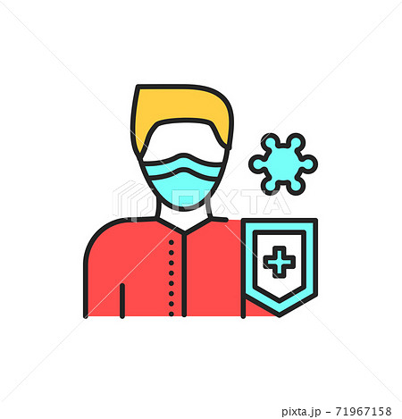 Virus protection line color icon. Sign for web page, mobile app, button, logo 71967158