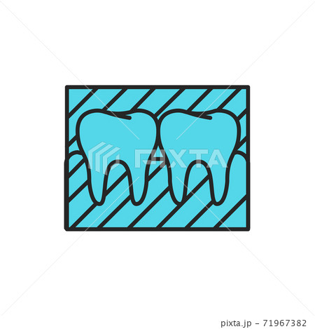 Tooth snapshot color line icon. Pictogram for web page, mobile app, promo. Tooth snapshot color line icon. Pictogram for web page, mobile app, promo. 71967382
