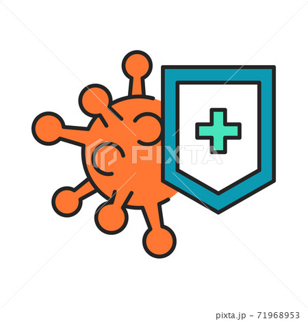 Virus protection line color icon. Sign for web page, mobile app, button, logo Virus protection line color icon. Sign for web page, mobile app, button, logo 71968953