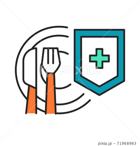 Safe food color line icon. Epidemic prevention. Safe food color line icon. Epidemic prevention. 71968963